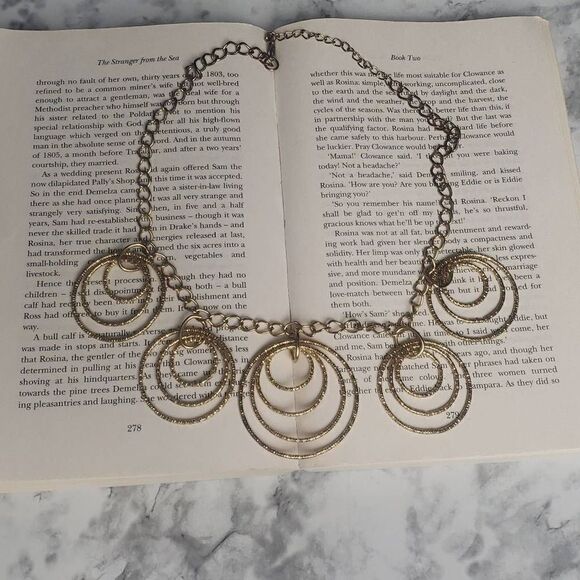 Golden Circle Hooped Rings Necklace - Picture 1 of 14